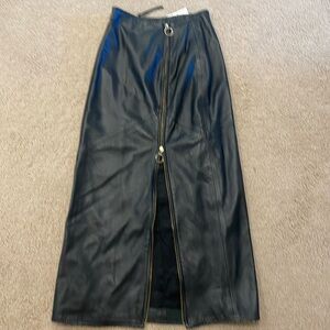 Black leather skirt